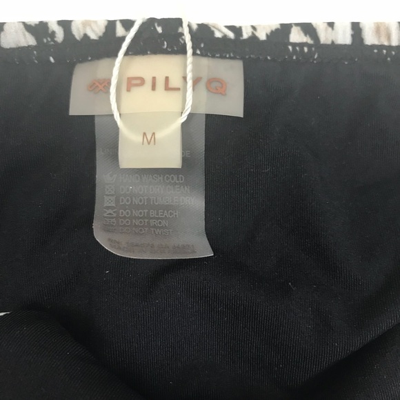 PilyQ Black Gray Animal Print Bikini Bottom Medium - Picture 3 of 4